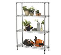 Kit scaffale Archimede Outdoor - 4 ripiani - acciaio zincato - 36x90x137 cm - cromato - Serena Group