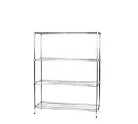 Archimede Sistema Componibile, Scaffale Quattro Ripiani, Grigio (Cromato), 121 x 46 x 160 cm