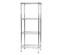 Archimede Sistema Componibile, Scaffale Quattro Ripiani, Grigio (Cromato), 61 x 46 x 160 cm