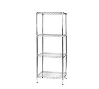 Archimede Sistema Componibile, Scaffale Quattro Ripiani, Grigio (Cromato), 61 x 61 x 160 cm