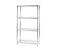 Archimede Sistema Componibile, Scaffale Quattro Ripiani, Grigio (Cromato), 91 x 36 x 168 cm