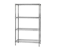 Archimede Sistema Componibile, Scaffale Quattro Ripiani, Grigio (Cromato), 91 x 46 x 160 cm
