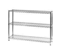 Archimede Sistema Componibile, Scaffale Tre Ripiani, Grigio (Cromato), 121 x 36 x 90 cm