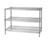Kit Scaffale libreria espositore 3 ripiani in filo acciaio cromato Archimede cm.
