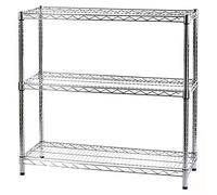 Archimede Sistema Componibile, Scaffale Tre Ripiani, Grigio (Cromato), 91 x 36 x 90 cm