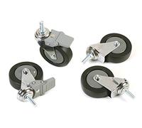 Set Archimede Light - 4 ruote per librerie - metallo e plastica - cromato - Sere