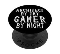 Architect By Day Gamer By Night - Libro di architettura dell'ingegnere PopSockets PopGrip Adesivo