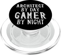 Architect By Day Gamer By Night - Libro di architettura dell'ingegnere PopSockets PopGrip per MagSafe