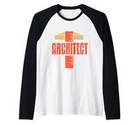 Architect Cool Retro Vintage Architettura Disegni Presenti Maglia con Maniche Raglan