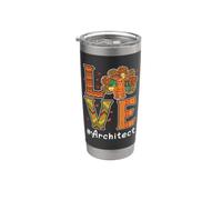Architect Love Thanksgiving Leopard Turkey Autumn Fall Bicchiere termico in acciaio inox doppia parete