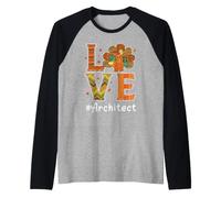 Architect Love Thanksgiving Leopard Turkey Autumn Fall Maglia con Maniche Raglan