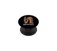 Architect Love Thanksgiving Leopard Turkey Autumn Fall PopSockets PopGrip Adesivo