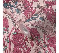Architects Paper Carta Da Parati Floreale Floral Impression tessuto non tessuto 10.05 m x 0.53 m Rosa Rosso Blu Prodotto in Germania 377518 37751-8