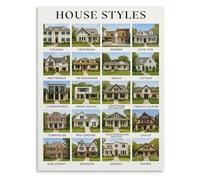 Architectural Digest American House Styles Canvas Print Wall-Art for Architect Enthusiast Home Decor(Unframed,12x18inch(30x45cm))