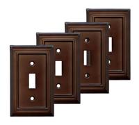 Architectural Espresso SWITCH HITS Decorator Cover Plate | 1 Toggle 4 pack | 8 x 12,4 cm | Qualità professionale Architettonica Placca da Parete Coperture per tutte le configurazioni