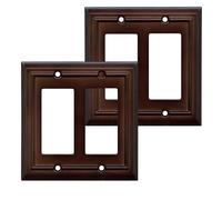 Architectural Espresso SWITCH HITS Decorator Cover Plate | 2 GFI Rocker | 12,7 x 12,4 cm | Qualità professionale Architettonica Placca da Parete Coperture per tutte le configurazioni