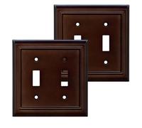 Architectural Espresso SWITCH HITS Decorator Cover Plate | 2 Toggle | 12,7 cm x 12,4 cm | Qualità professionale Architettonica Piastra Coperture per tutte le configurazioni