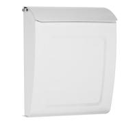 Architectural Mailboxes Aspen™, Cassetta postale verticale da parete, per esterni, moderna, in acciaio zincato, con serratura e chiave, colore: bianco