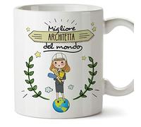 architetta Tazze Originali di caffè e Colazione da Regalare Lavoratori e Professionisti - Migliore architetta del Mondo - Ceramica 350 ml