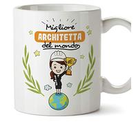 architetta Tazze Originali di caffè e Colazione da Regalare Lavoratori e Professionisti - Migliore architetta del Mondo - Ceramica 350 ml