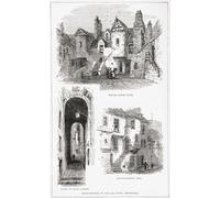 Architettura della Città Vecchia Edimburgo Scozia che mostra White Horse Close Candlemaker's Row e una chiusura in High Street. Dalla pittoresca Scozia le sue scene romantiche e le associazioni