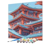 Architettura Dipingere Con i Numeri Adulti Arte Paint by Numbers 90x120cm, Fai Da Te Hobby Creativi Adulti Quadri da Dipingere Numerati Con Colori Acrilici e Pennelli Per Decora, Regalo (Model-1297)