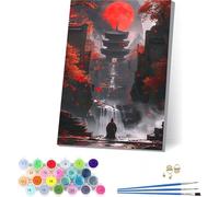 Architettura Dipingere con i Numeri Adulti con Telaio, Dipingere con i Numeri Albero, Fai da te Paint by Numbers Kits con 3 Pennelli e Pigmento Acrilico,Decorazioni Casa, Regalo Donna 50x65cm 0-6194