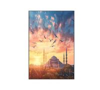 Architettura Dipingere con i Numeri Adulti, Kit per Dipingerecon i Numeri Moschea Paint by Numbers con Vernici e Pennelli er Regali e Decorazioni per la Casa Artigianato Adulto, Regali 40x50cm 9-0