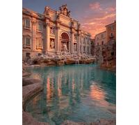 Architettura Dipingere Con I Numeri Adulti, Tramonto Paint by Numbers Kit, Fai Da Te Dipingere Con I Numeri Con Pennelli e Vernice Acrilica, Passatempo per Adulti, Decora la Casa, 100x135cm R-1349