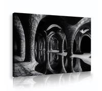 Architettura gotica astratta tela di canapa stampa d'arte della parete in bianco e nero opera d'arte moderna grande murale per soggiorno camera da letto decor 50x75cm telaio interno