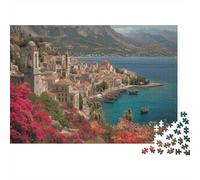 Architettura greca medievale|Città costiera| Puzzle Divertenti Per Tutta La Famiglia 1000pcs (75x50cm) Adulti
