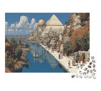 Architettura in stile egizio antico|Piramidi Strade di ossidiana| Puzzle Divertenti Per Tutta La Famiglia 1000pcs (75x50cm) Adulti