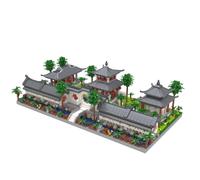 Architettura Kadablk, stile cinese, set da giardino di Suzhou, 1 cortile anteriore, micro blocchi, set di blocchi da costruzione classici famosi,