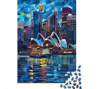 Architettura moderna della città Puzzle per Adulti Puzzle 1000 Pezzi Materiale carta Riflesso sull’acqua Relax Casa Regalo Interazione familiare 70x50cm/1000pcs