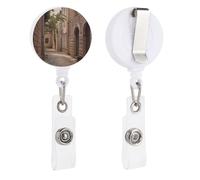Architettura strade case badge bobine retrattili porta badge con portachiavi divertente infermieristica bobina badge clip porta badge per infermieri ufficio insegnante