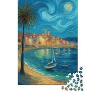Architettura sul Mare Jigsaw Una Notte Calda Puzzle in Legno 1000Pcs Collection Divertimento Per Adulti Gioco Familiare Decorazione Della Famiglia 1000pcs (75x50cm)