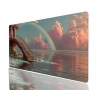 Architettura Tappetino Mouse xxl 1400x600x3mm, Impermeabile Tappetino Mouse Gaming, Mousepad Vista mare Base in Gomma Antiscivolo Bordi Cuciti Resistenti All'abrasione Mousepad per Laptop Model-7821