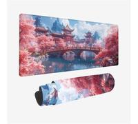 Architettura Tappetino Mouse XXL 1600x800X3MM, Tappetino Mouse Giappone Motivo Disegno, Desk Pad XXL con Base in Gomma, per Presa Stabile su Superfici Lisce Mousepad con Bordi Cuciti per PC, Model 85