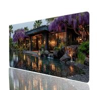Architettura Tappetino Mouse xxl 900x400x3mm, Impermeabile Tappetino Mouse Gaming, Mousepad Paesaggio Base in Gomma Antiscivolo Bordi Cuciti Resistenti All'abrasione Mousepad per Laptop Model-6098