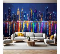 Architettura Urbana Carta da Parati Scena notturna di Dubai Fotomurali in TNT Fotomurali Murale alla Moda Decor da Muro Poster Gigante Design Carta per Pareti Ornamento 350 x 250 cm