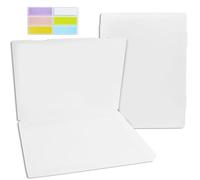 Archivbox A4 - Confezione da 2 contenitori trasparenti in formato A4 per lettere da 8,5" x 11", in plastica, 30,5 x 22,3 x 2,2 cm, con 1 foglio con 6 etichette colorate