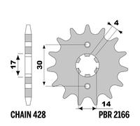 ARCHIVE CAFEвЂ™ RACER 50 2020-2020 pignone PBR passo 428 14 Denti
