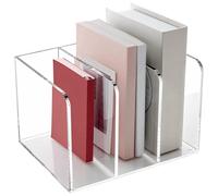 Archivi per documenti desktop in plastica, Organizzatore di file da scrivania in acrilico a 3 scomparti trasparente 8,5 x 7,3 x 2,8 pollici