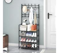 Archiviazione di abbigliamento e cappello combinato con scarponi di grande capacità in formato per pavimento, per soggiorni, ingressi, scene di cucine. nero Four layers 60cm