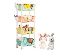 Archiviazione 'organizzazione della sala giochi - Rack per organizzatori multitier da 12,21 pollici per una facile mobilità, organizzatori per bambini con funzione delle ruote, cestino per asilo n