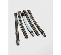 Archivio Bobby Bolton bretelle con attacco a clip o bottone, marrone a righe bei