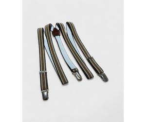 Archivio Bobby Bolton bretelle con attacco a clip o bottone, marrone a righe bei