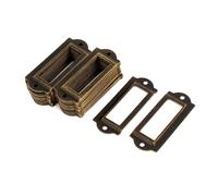 archivio libreria cassetto supporto etichetta metallo Tono bronzo 50x