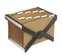 SUPPORTO PER CARTELLE SOSPESE LUXOR CON 10 CARTELLE 39cm AVANA