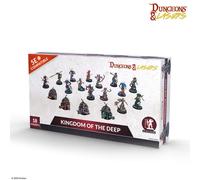 Dungeons & Lasers Kingdom of The Deep DND - Set di miniature con basi sceniche, 18 modelli con basi sceniche, compatibile con 5E, da dipingere e assemblare, per bambini dai 14 anni in su